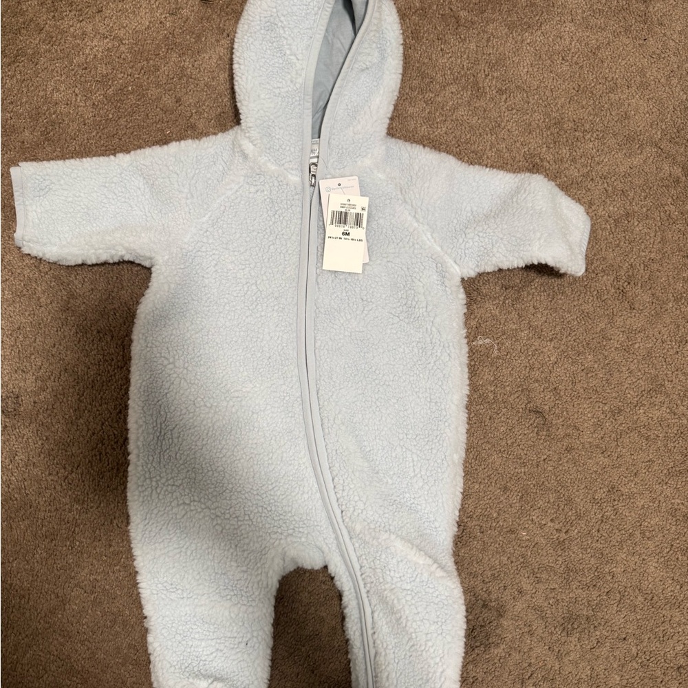 Polo Ralph Lauren Soft Blue Hooded Footie